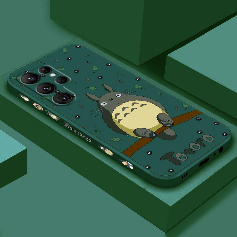 S-Studios G-Ghiblis Art Movie Cute For Samsung Galaxy S25 S24 S23 S22 S21 S20 Ultra Plus FE 5G Liquid Left Rope Phone Case