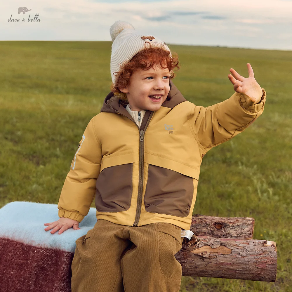 Dave Bella Baby Down Jacket Children's Kids' Winter Coat For A Boy Outdoor Clothes 8 To 10 Years Hoodie Outerwear Warm DB4263645