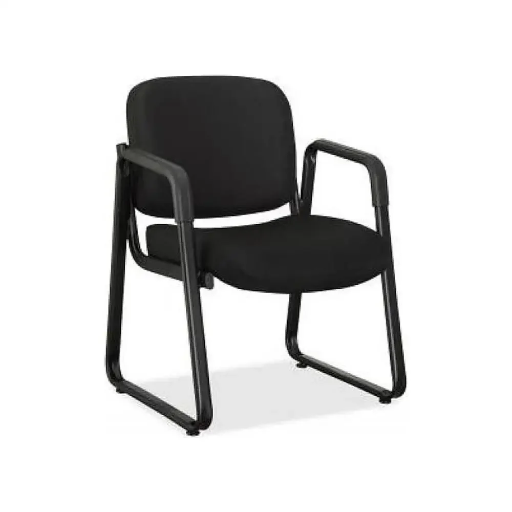 Black Fabric Guest Chair Metal Frame 24-3/4