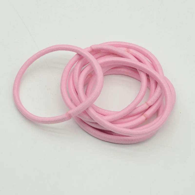 50PCS 4mm Elastic Hair Bands Ponytail Holders Base Rubber Hair Ties Bunhead Ropes Material for Handmade Kids Hair Accessories