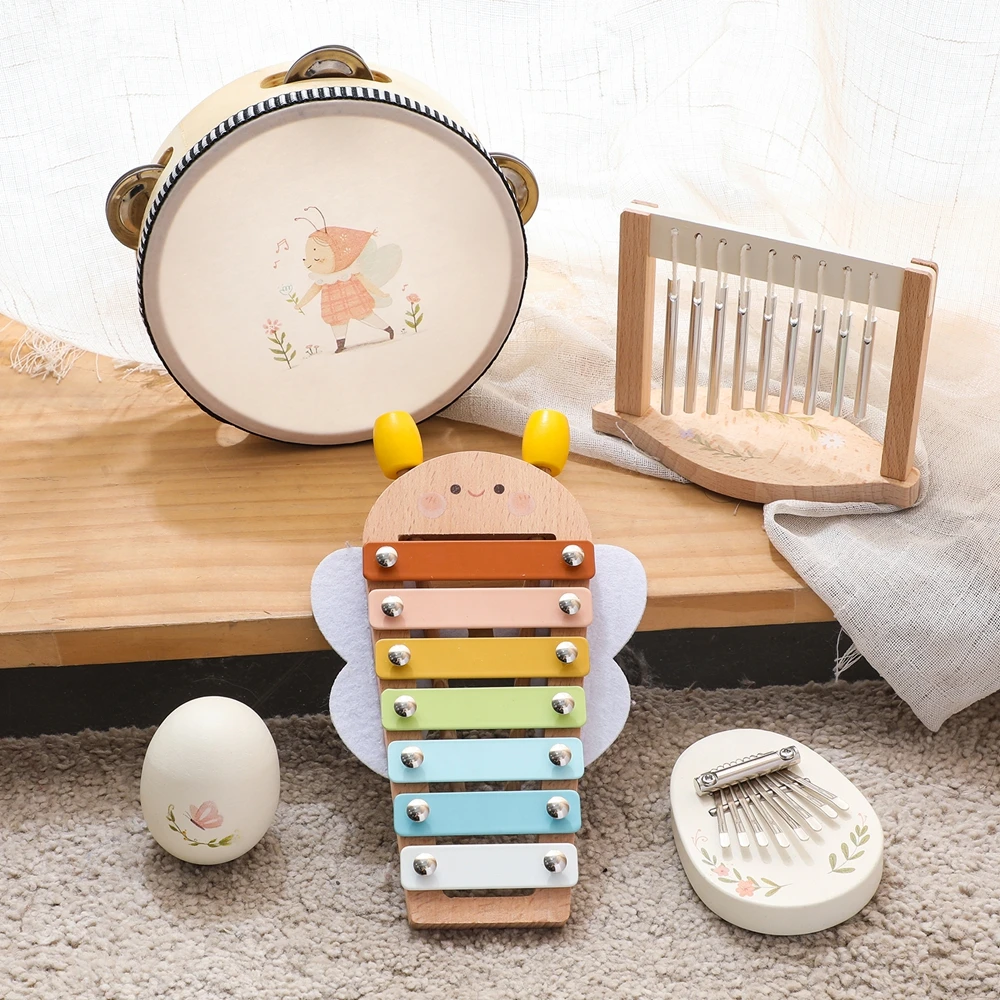 Musical Instruments Montessori Music Baby 0 12 Months Toys Drum Xylophone Baby Toys Kids Early Educational Wooden Instruments