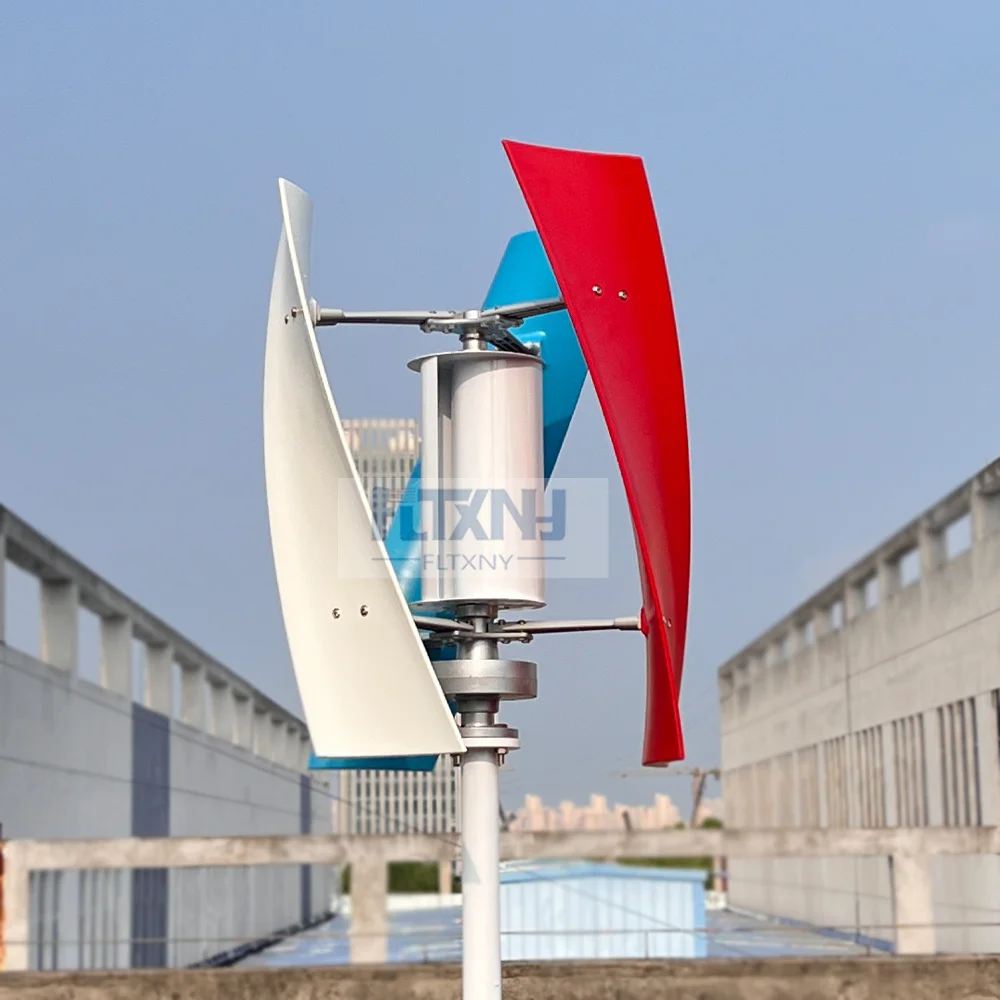 Wind Turbine Generators Kit 12/24V 48V 2000W 3Blade Vertical Axis  Turbine Generator Maglev Motor with HybridHome Controller