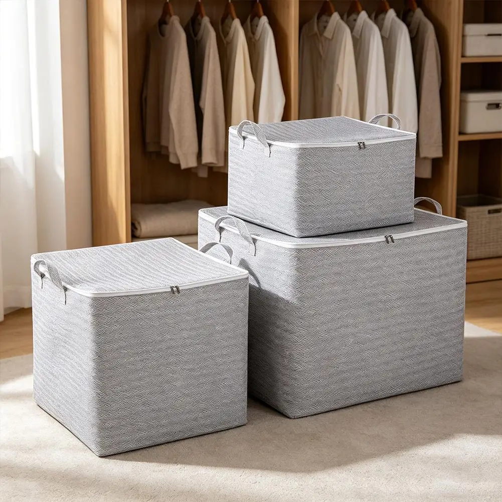 30/110/1408180L Große Aufbewahrungsbox für Kleidung mit Deckel, großer Wäschekorb, Organizer-Tasche für Babys, faltbar