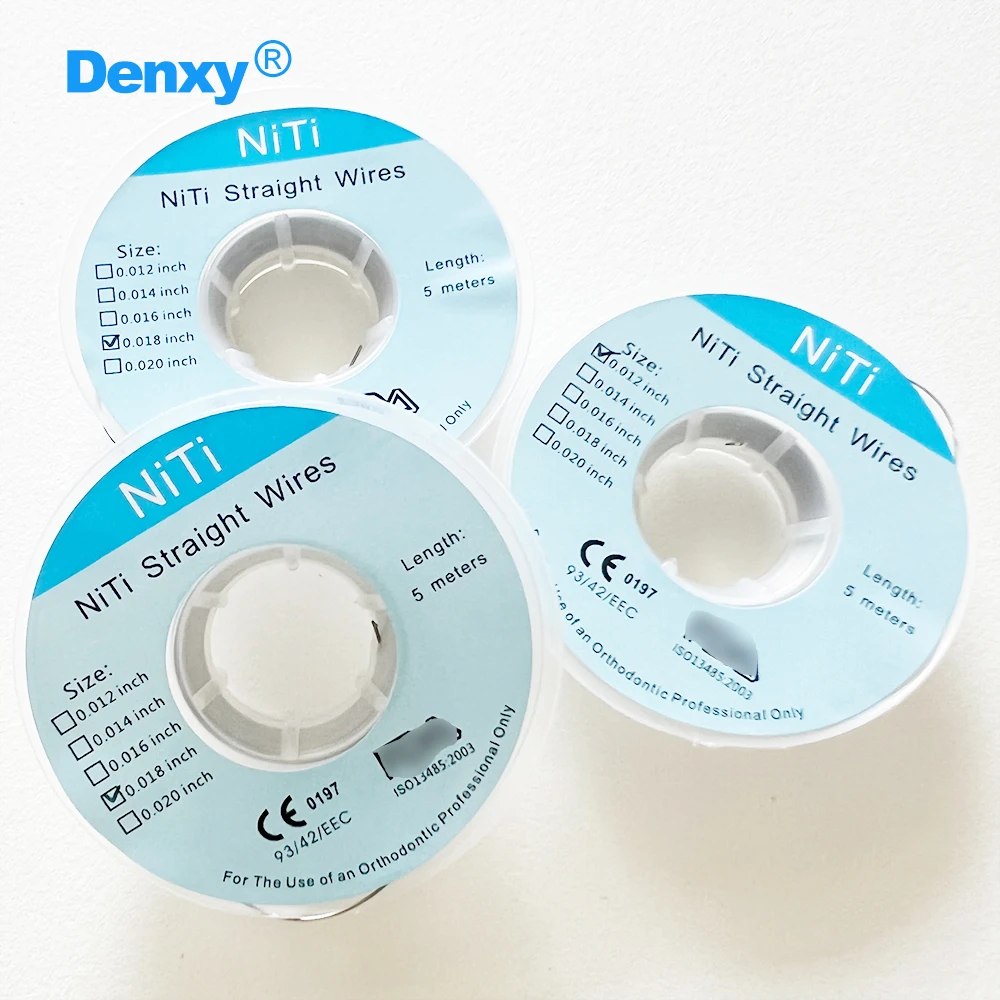 DENXY 3 Rollen/Set Kieferorthopädischer NiTi-Geraddraht 5m/Rolle Zahnspangen-Bogendraht Hochwertige Superelastische Zahnarztmaterialien – Detail 3