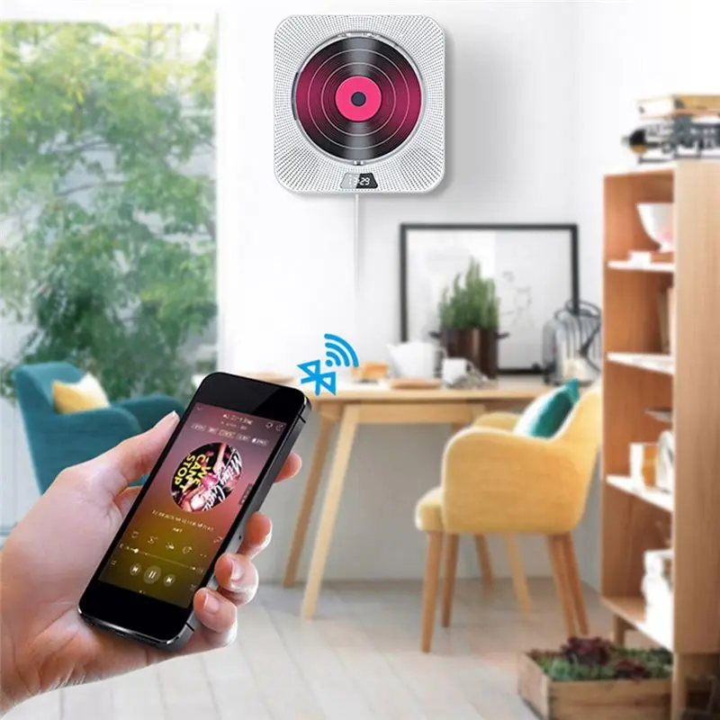 

Портативный CD-плеер T28C, Bluetooth-колонка для CD-дисков, стереоколонка с цифровым дисплеем, настенный музыкальный плеер для студентов, вилка стандарта ЕС