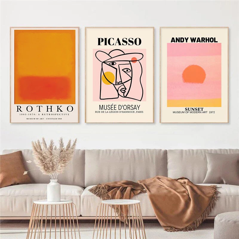 Gallery Wall Art Picasso Poster and Print Keith Sunset Canvas Painting Wall Posters for Living Room Home Decor