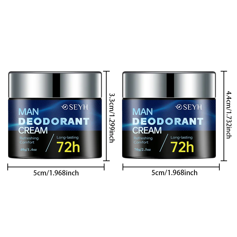 SEYH Men's Antiperspirant Deodorant Cream 70g/2.5oz - 40g/1.4oz Aluminum & Baking Soda Free with Hyaluronic Acid & Niacinamide f - view 5
