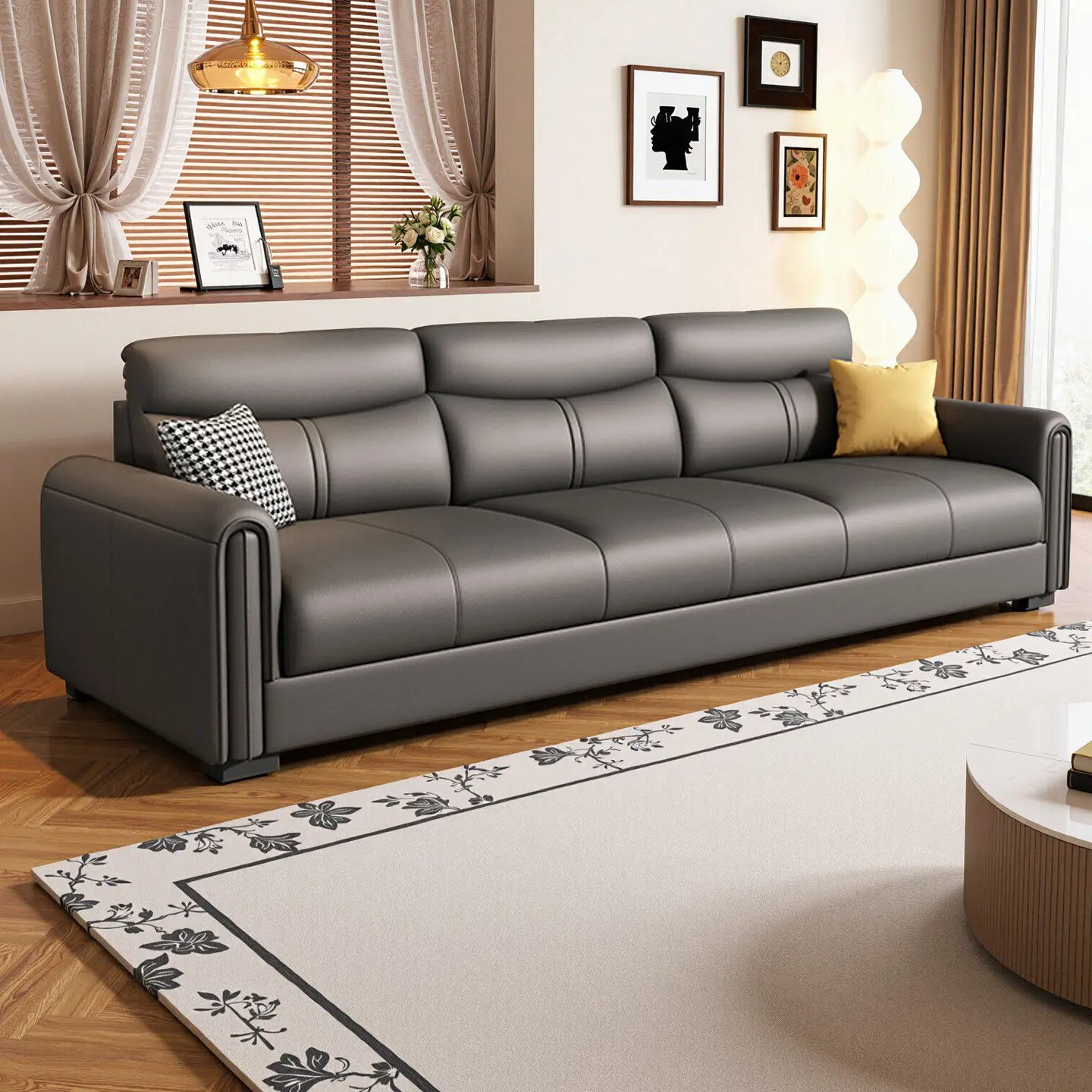 Leather Sofa, Livin…