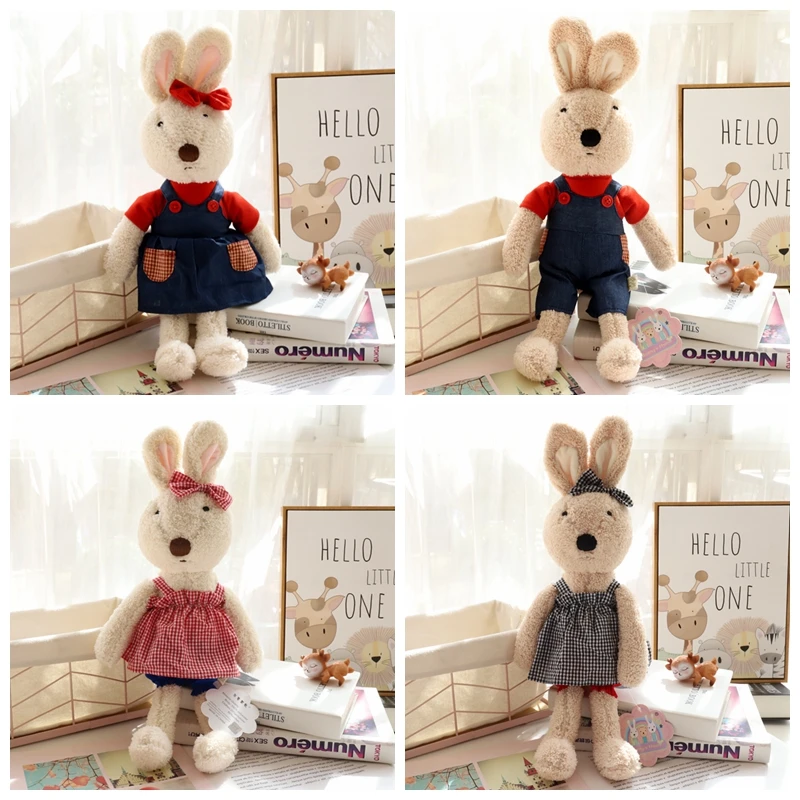 30cm/45cm/60cm Doll Clothes for Le Sucre Rabbit Plush Toys Denim Dress Sweater Accessories for Stuffed Dolls Gifts for Children