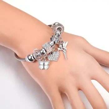 全新潮流INS風不鏽鋼四色手鍊,貝殼彩繪吊飾串珠手鐲,女士手鍊飾品 10 最佳銷售 潘朵拉手鐲 - №4