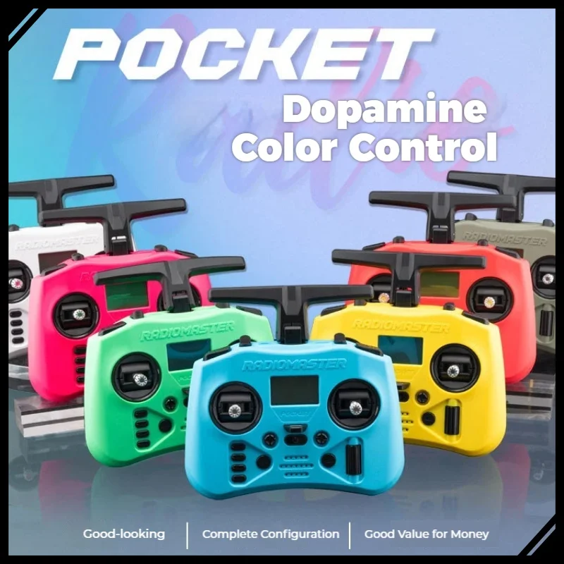 

RadioMaster POCKET 2.4G Dopamine Color FPV Remote Controller Compact ELRS CC2500 Transmitter for RC Drone Racing Quadcopter