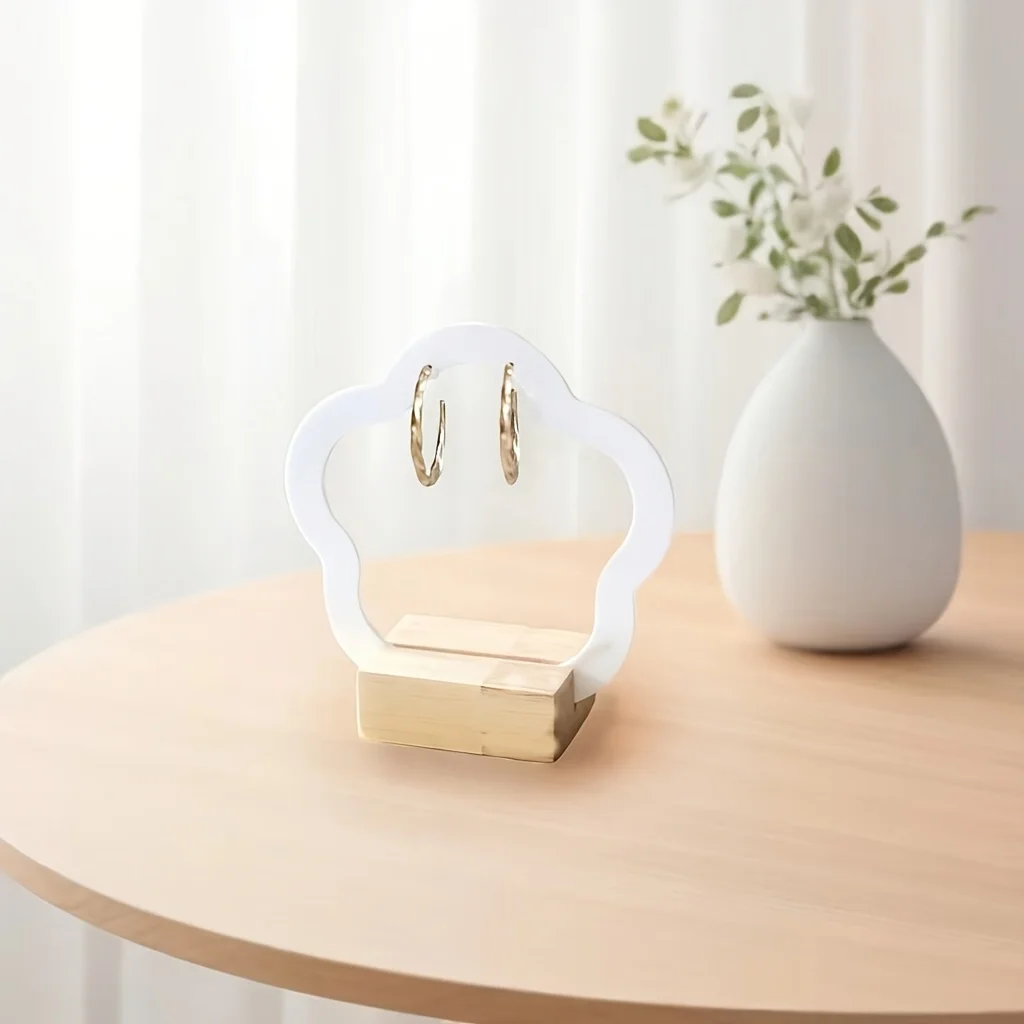 Acrylic and Wooden Earring Display Stand