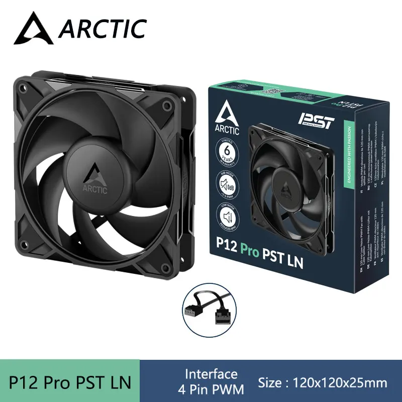 P12 Pro PST LN 120mm Chassis Fan,12V 4Pin PWM/Fluid Dynamic Bearing/450-2000RPM Low Speed Version Silent Cooling Fan