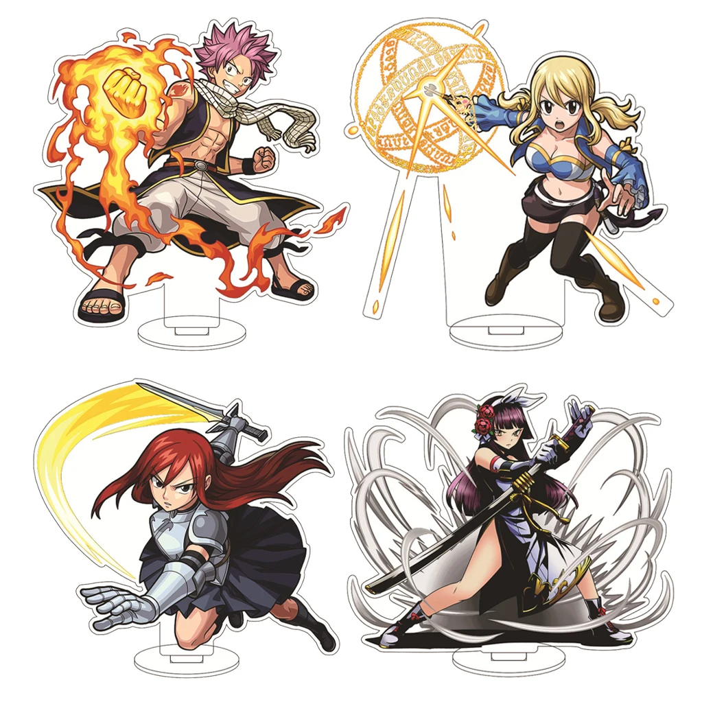 Figura acrílica de 16CM del anime FAIRY TAIL, Lucy Heartfilia, Natsu Dragneel, Wendy Marvell, Happy Cos, adornos, regalos de Navidad