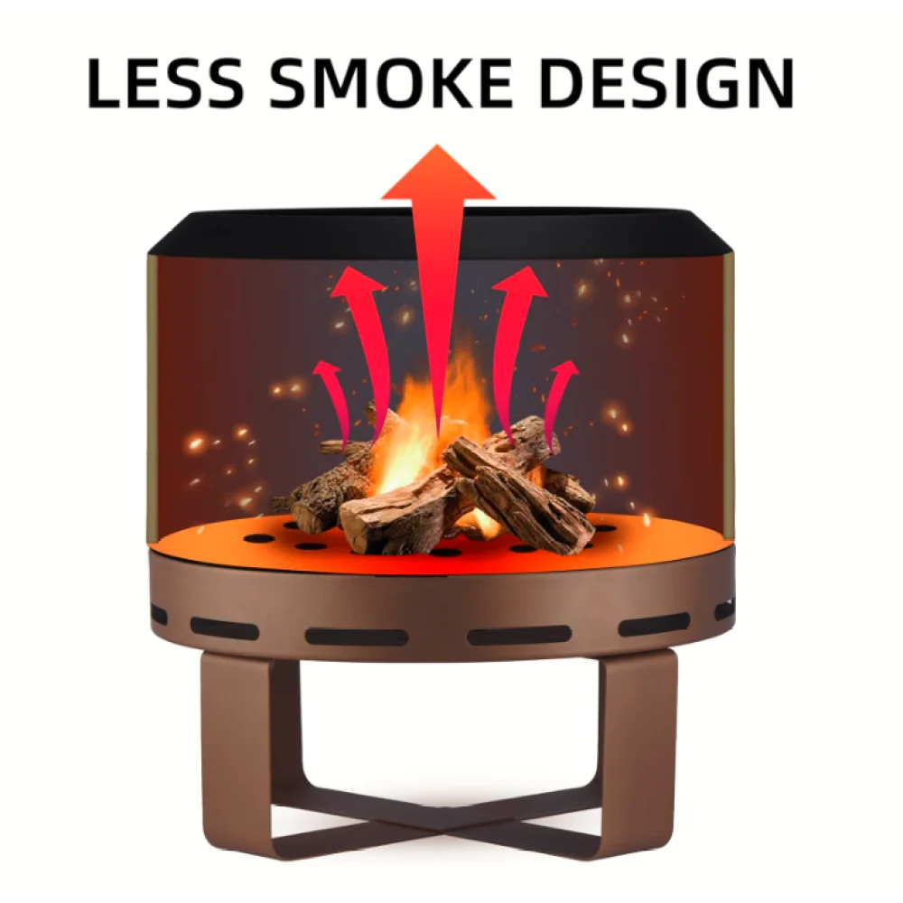 Outdoor Smokeless Fire Pit Stove 18'' for Camping Bonfire, Wood Burning Fire Place Firepit with Stand for Patio Backyard Outside