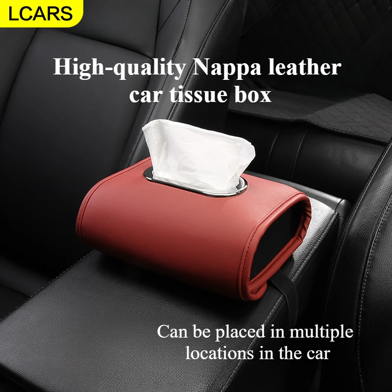 

Lcars - Car Tissue Holder, Car Tissue Box, High-Quality Nappa Leather, Universal Car Style, Multiple Colors Available， Car Use