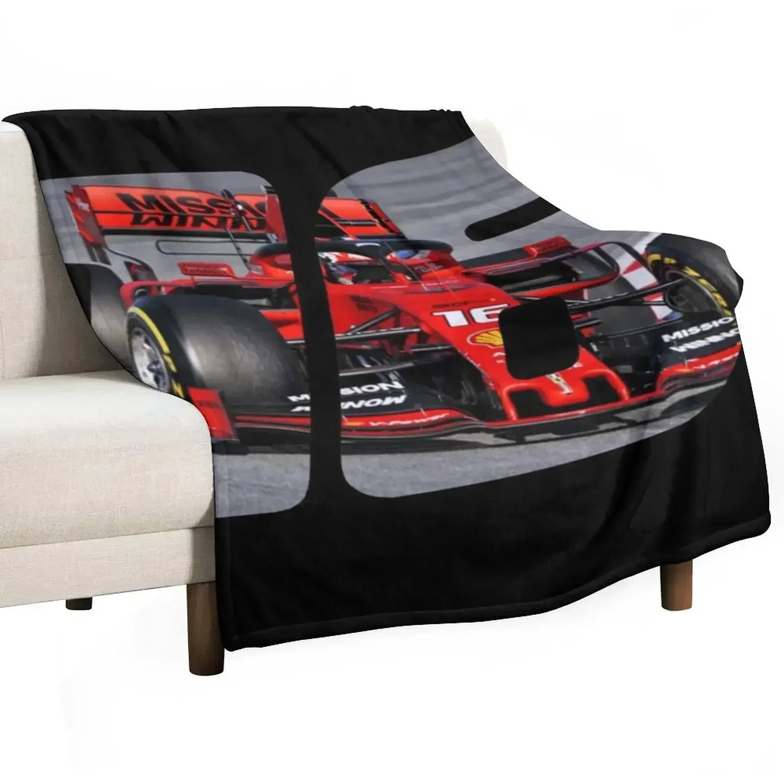 Charles Leclerc Car 16 Throw Blanket Thins Beach Luxury Designer Blankets