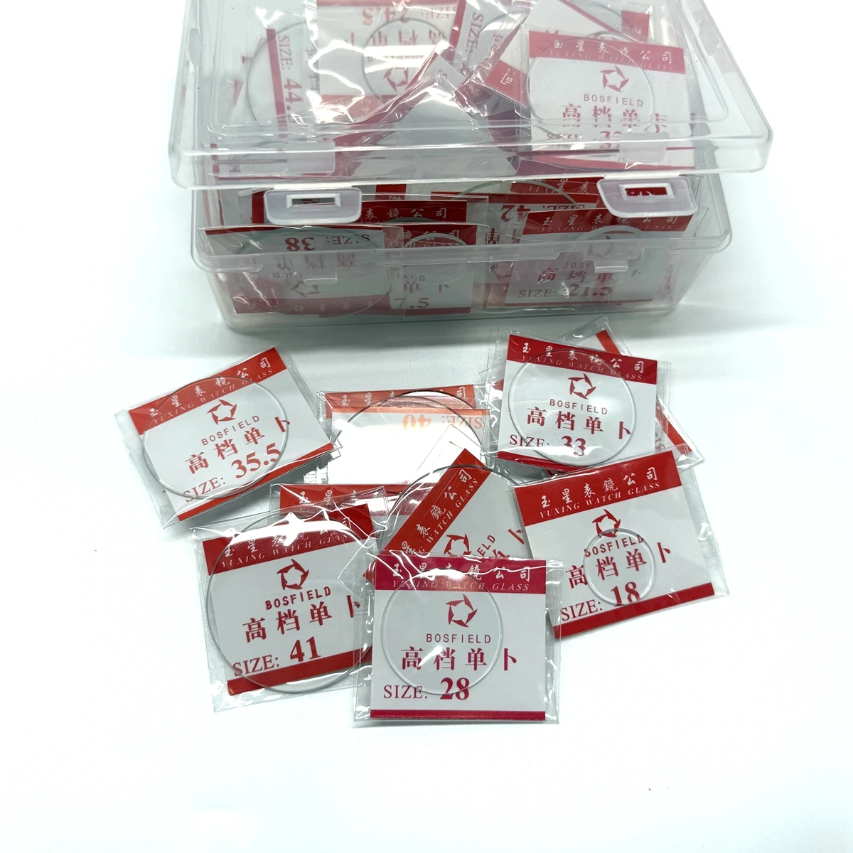 59 pcs Single Dome Convex Mineral Watch Crystal from 16mm to 45mm