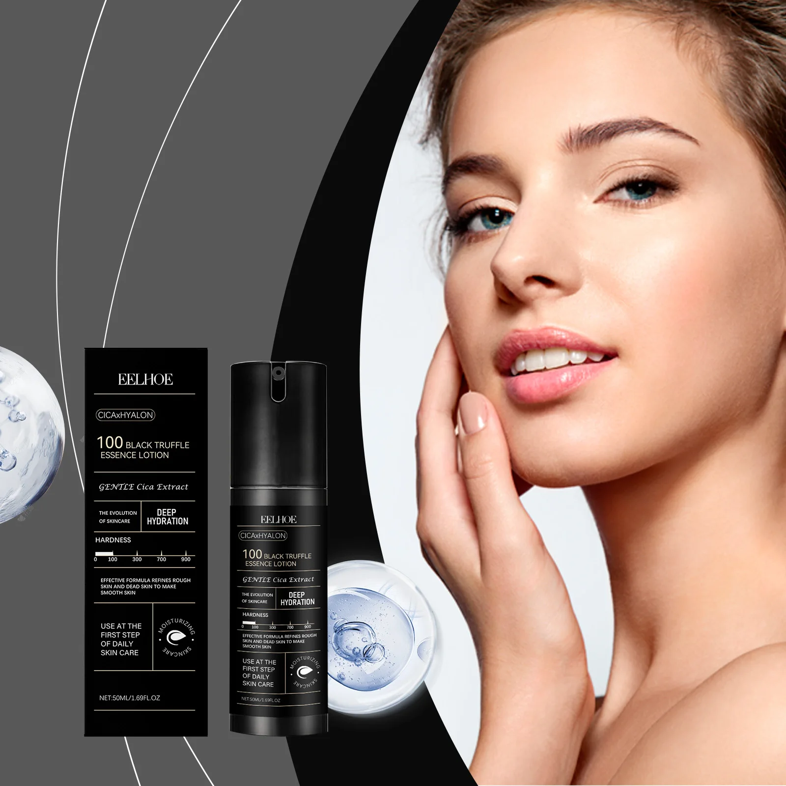 

Eelhoe Black Truffle Essence Lotion Firms Skin Enhances Gloss Moisturizes Fresh Smooth texture Non-greasy Facial Skin Essence