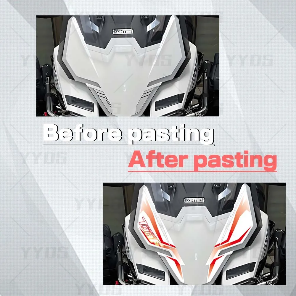 ل ZONTES 703F 703 F 2024 دراجة نارية اكسسوارات حامي الجبهة منقار هدية ملصق الجسم رئيس سكوتر الشارات مقاوم للماء #3