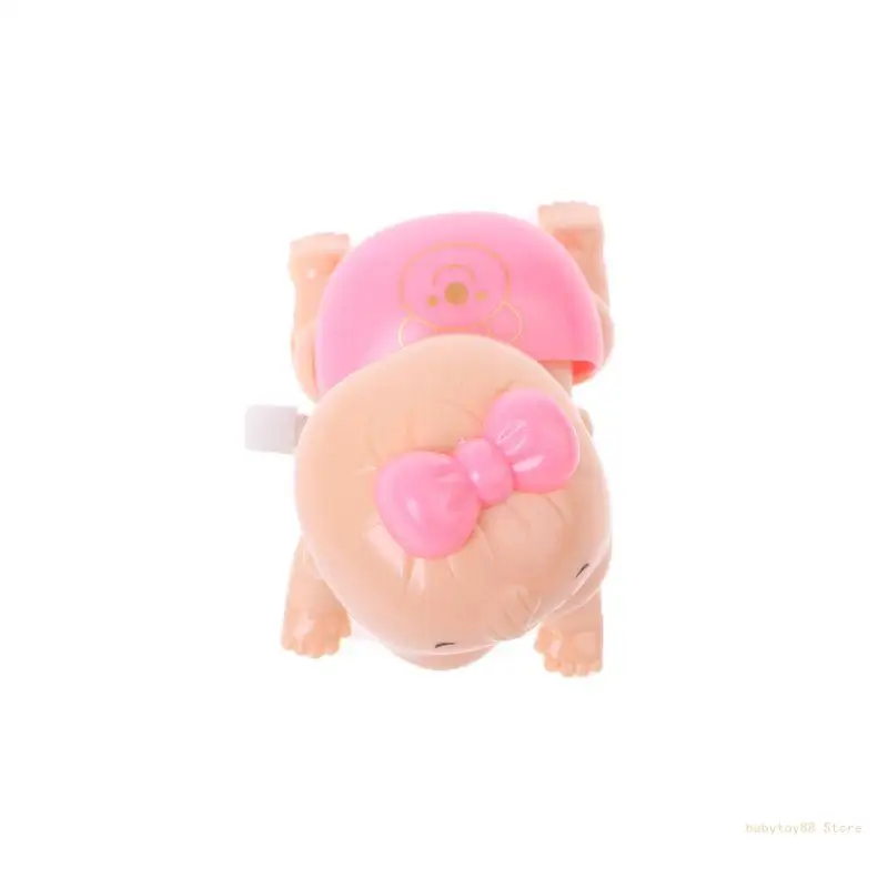 Y4UD 1pc Boy Girl Crawling Crawl Clockwork for Doll Wind up Toy For Baby Kids Party