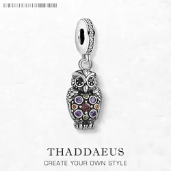 Elegant Owl Queen Charms Europe Fine Jewelry Women Gift In 925 Sterling Silver