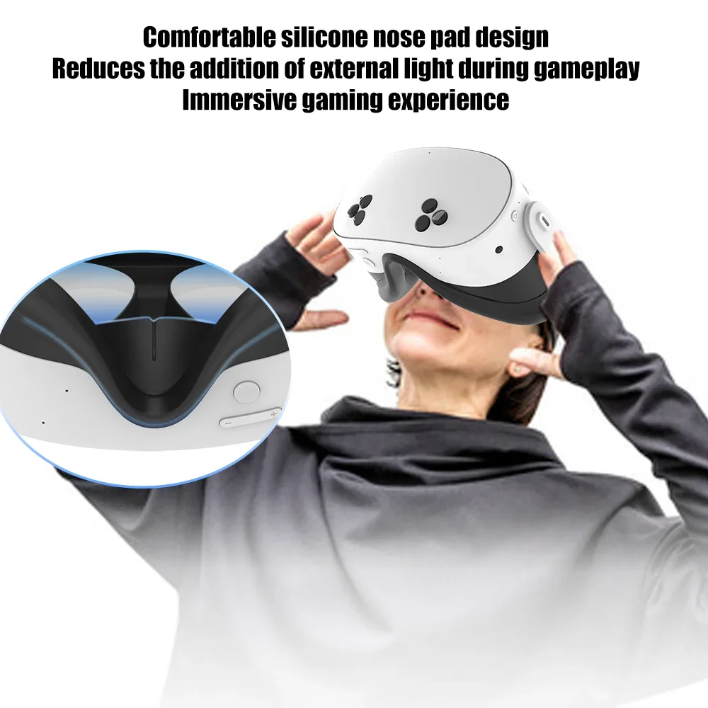 For Meta Quest 3S Transparent PC Shell & Silicone Protection Kit Includes Controller Grips Face Cover and Lens Protector