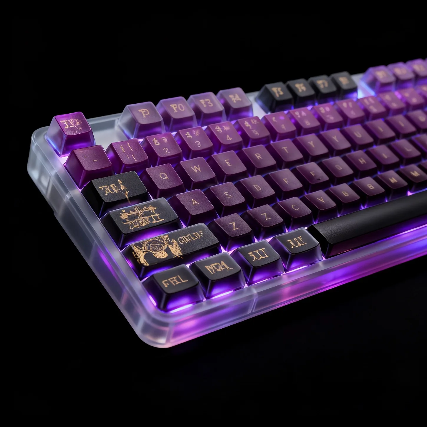 Dark Purple 12 Constellation PBT Keycaps SA Profile Side Transparent 125 Keys for Mechanical Keyboard Ideal Gift for Gamers