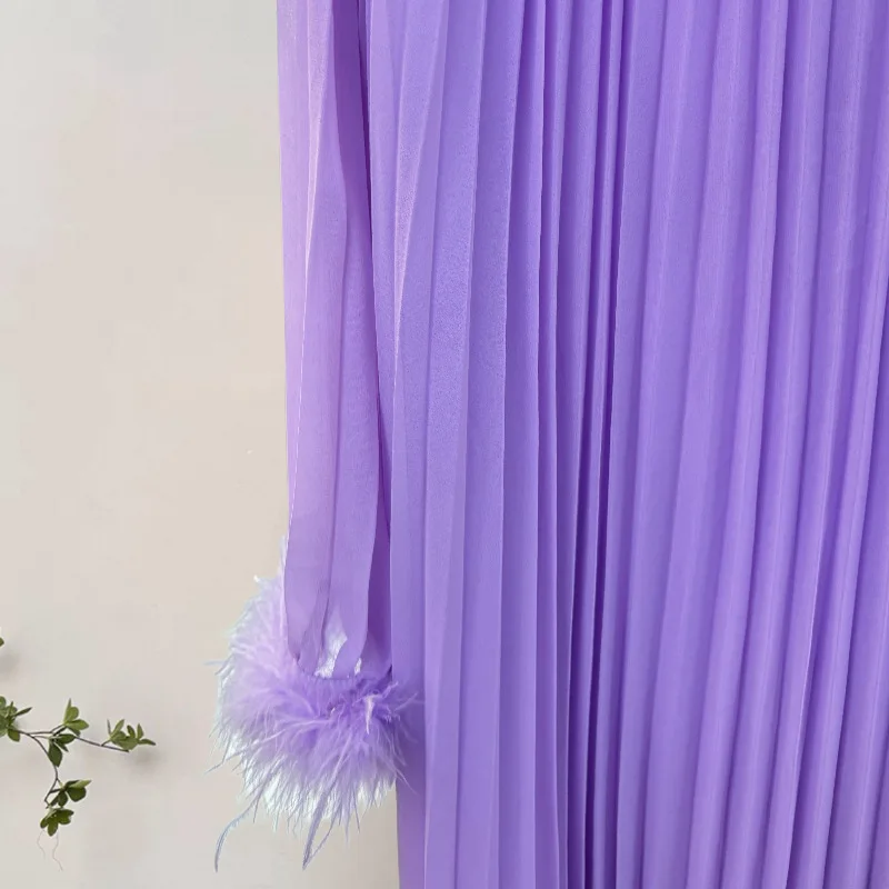 

Fashion Floral Design Lace-Up Top High-Waisted Long Pleated Skirt Set