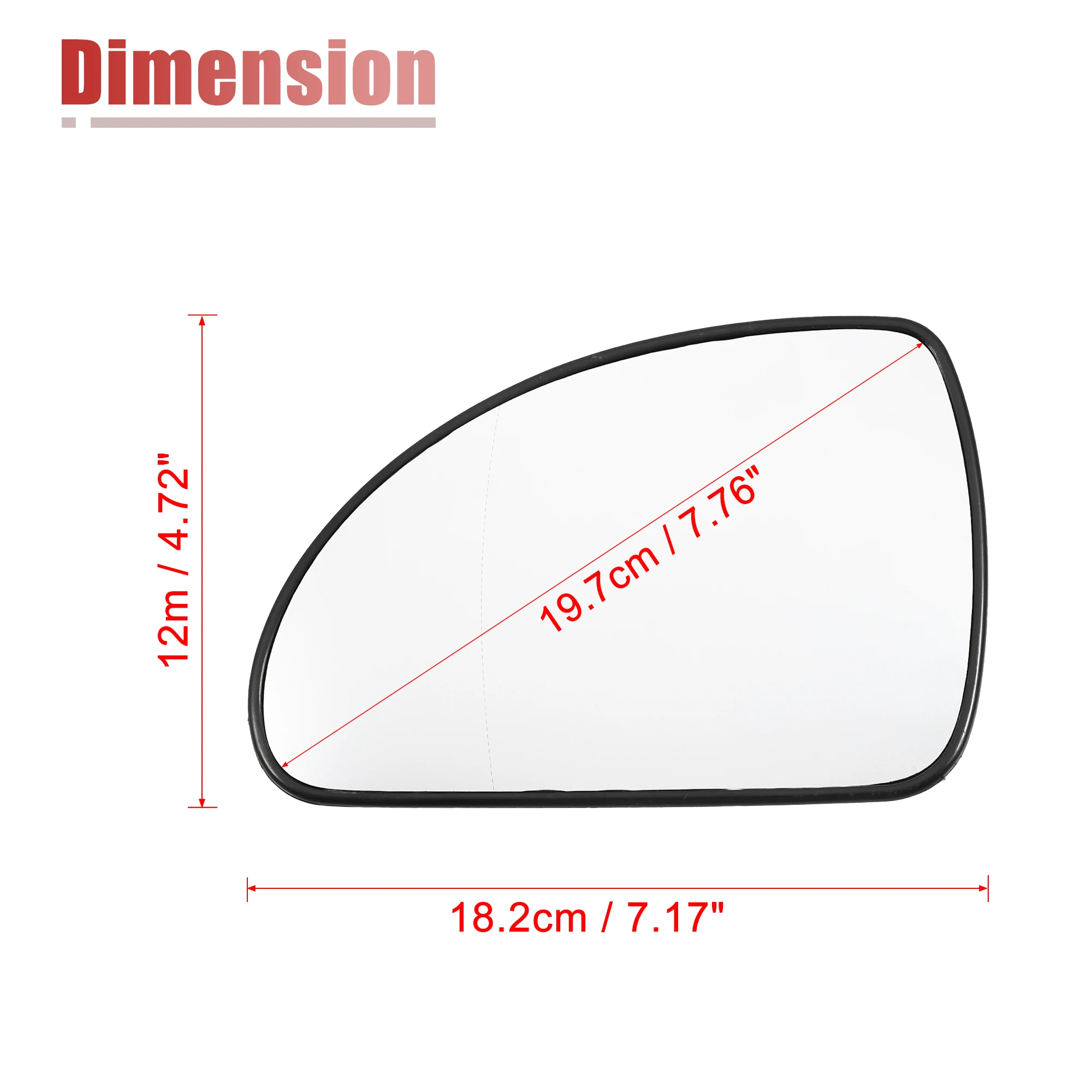 Uxcell Car Rearview Driver Side Heated Mirror Glass W/ Backing Plate Fit for Kia Ceed Exterior Parts Replacement