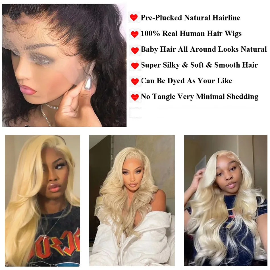 Blonde 613 body wave frontal wig 13x6 13x4 HD lace glueless wigs human hair 100% human hair brazilian wigs on sale 30 40 inches