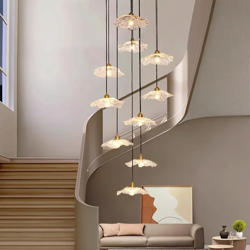 Imagem -02 - Nordic Pendant Lights For Home Decoration Stair Chandelier Sala de Estar e Jantar Luz de Teto Iluminação Interna