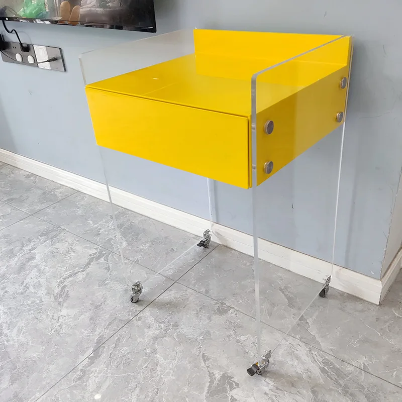 Sweeping robot Shelf Acrylic removable shelf with wheels trolley Multi-layer storage cabinet with drawers