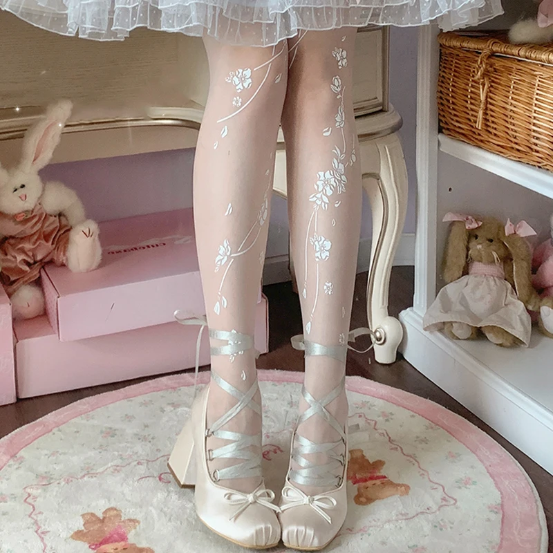 

Колготки в японском стиле, чулки с татуировкой бабочки Y2k, чулки JK Lolita, колготки для косплея, милые универсальные колготки для женщин и девочек