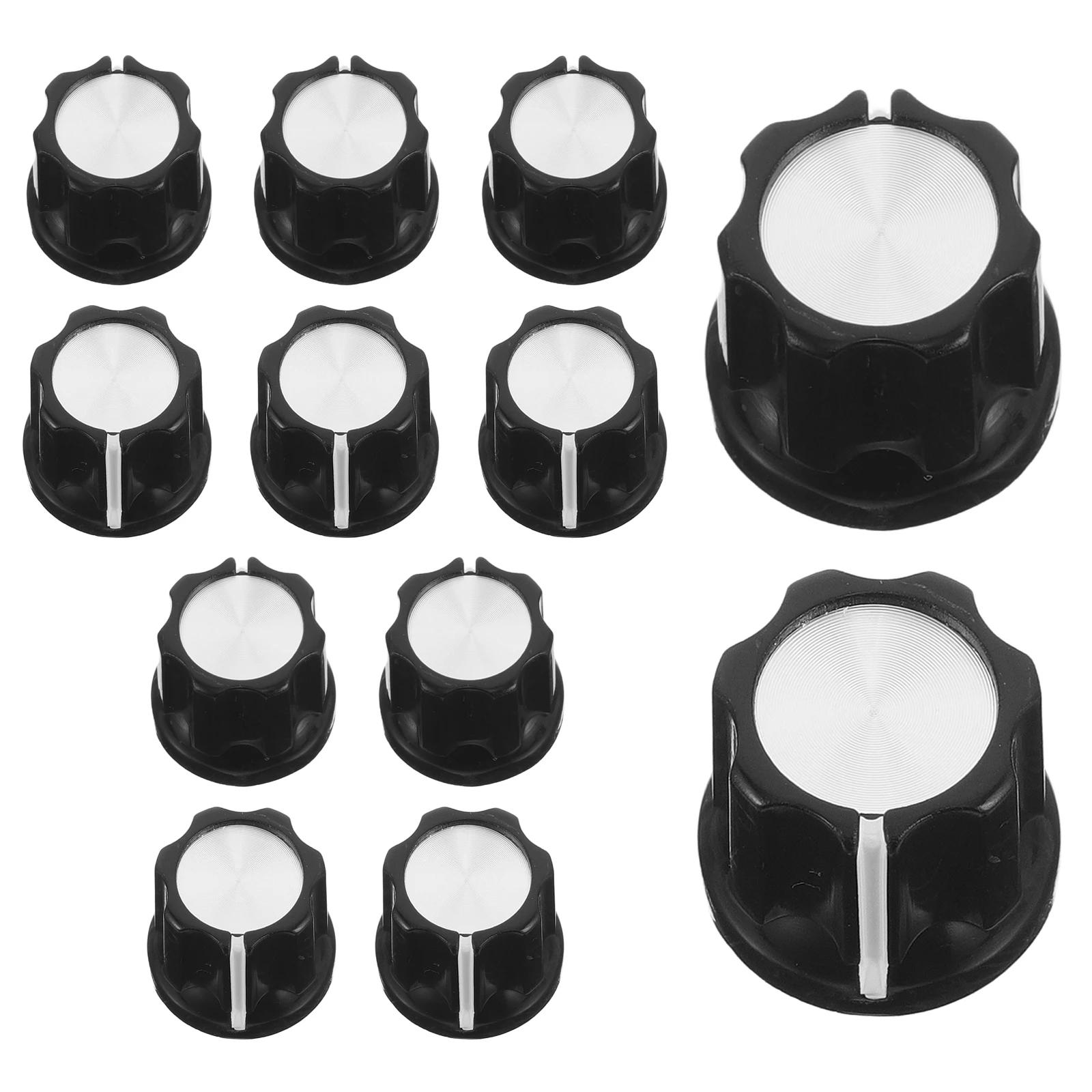 

12 Pcs Electric Guitar Knob Cap Knobs Black Tone Replacement Knob‘ Pedal Button Caps Accessories