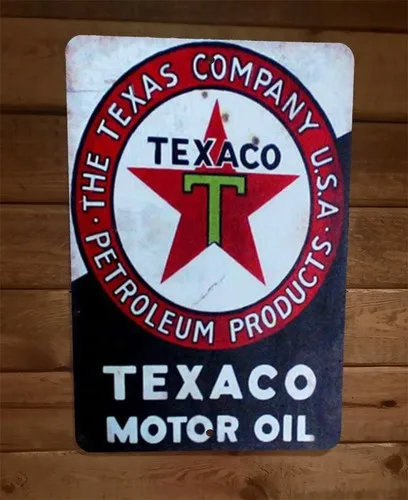 

Vintage Look Texaco Motor Oil Ad The Texas Company USA Metal Wall Sign