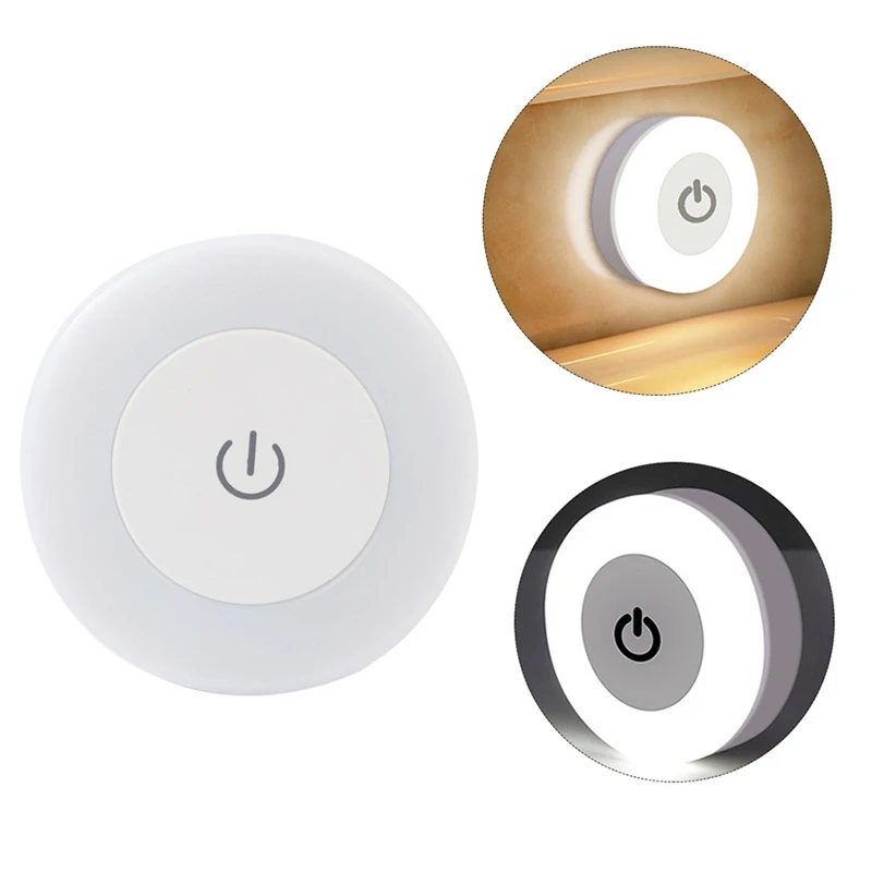 

LED Touch Sensor Night Lights 3 Modes Magnetic Base Wall Light USB Rechargeable Round Portable Dimming Soft Light