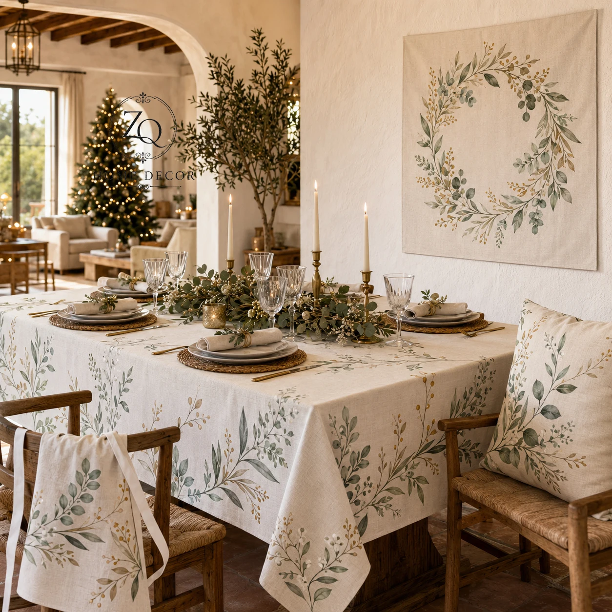 Botanical Print Tablecloth Image 1