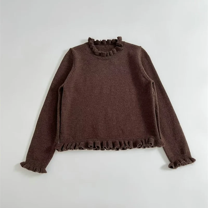 

Short Knitted Pullover Woman Solid O Neck Long Sleeve Sweater Women Fashion Casual Top Autumn Winter Girls Knitwear Streetwear