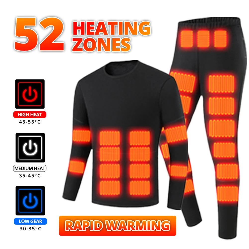 

Winter Heated Underwear Suits Women Men USB Electric Heating Top Pants Winter Sports Thermal Underwear Electric Heated Equipment
