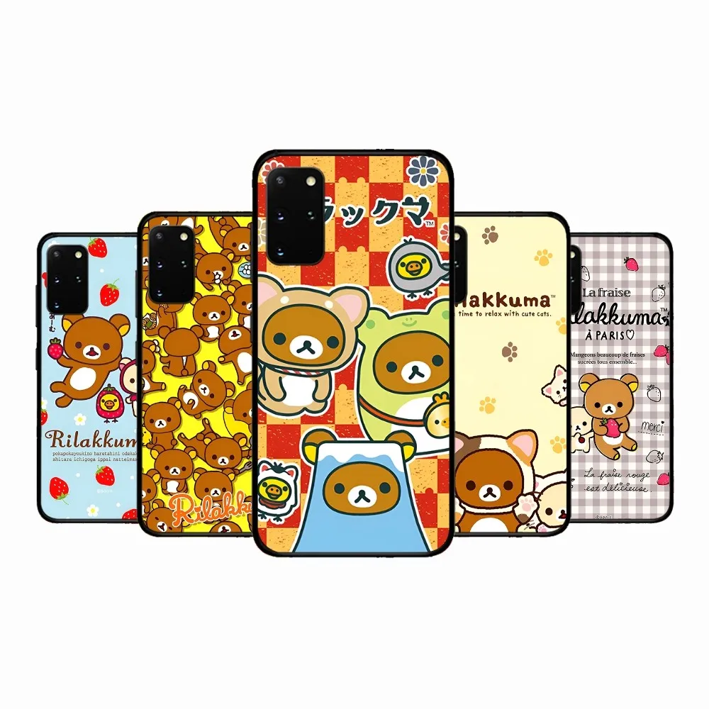 Cute R-Rilakkumas Bear Phone Case For Samsung S 9 10 20 21 22 23 30 23plus lite Ultra FE S10lite Fundas