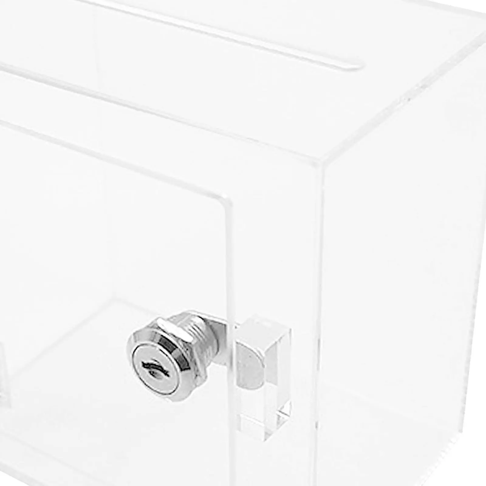 Acrylic Donation Box Suggestion Box Money Box with Lock Clear Ballot Box Storage Organizer for Voting, School,Bar,Fundraising