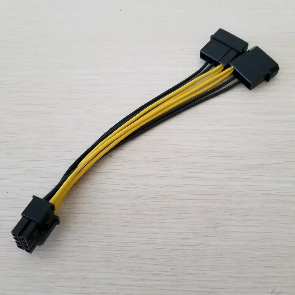 Servidor de PC Dual 2 IDE Molex interno a CPU 8pin 8p, convertidor de Cable de alimentación 18awg, 15cm