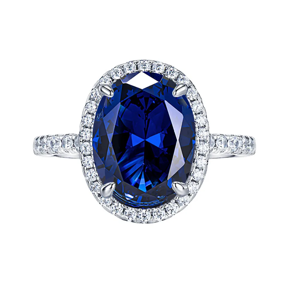 

2025 New Classic 3ct Zircon 8x10mm Oval Cut 925 Sterling Silver Wedding and Party Ring for Women