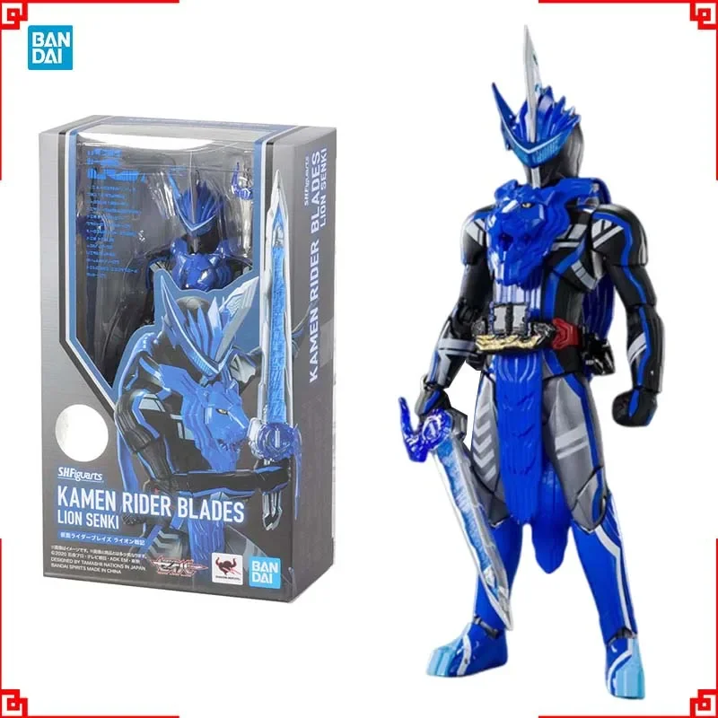 Bandai Kamen Rider Anime Figure SHF Masked Rider Blades Lion Senki Action Figure Collectibles High Poseability Toys For Boy Gift