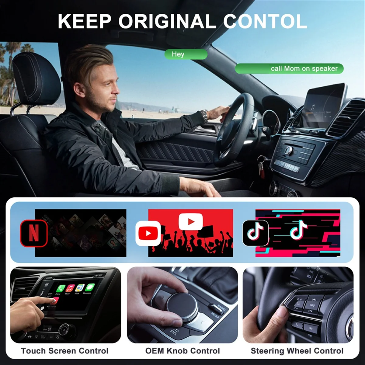 Wireless Carplay Adapter With Youtube Tiktok_N34R