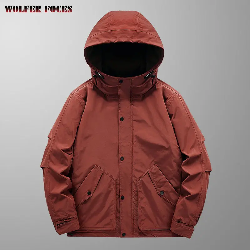 

Men's Waterproof Coat Cold Jackets Knitted Icon Male Hooded Sweatshirt With Zipper Down Light Style Clothing Vest Mens Trekking