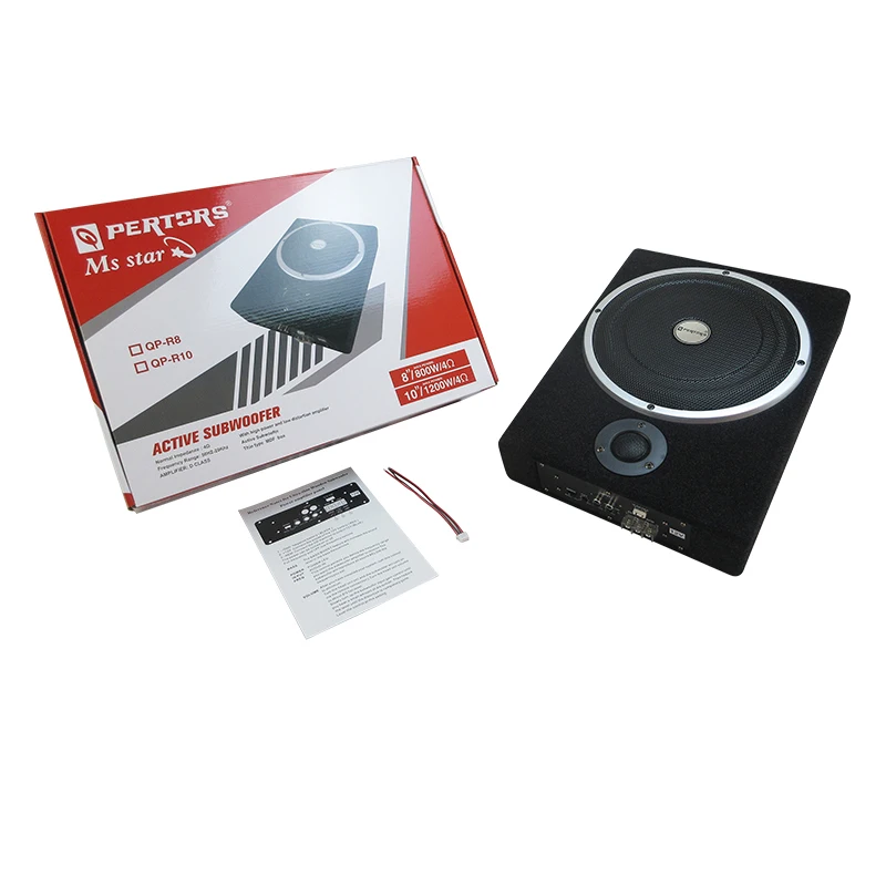 

Автомобильный аудиоактивный сабвуфер, сабвуфер для автомобильного сиденья, усилитель QP-R10, 10-дюймовый НЧ-динамик