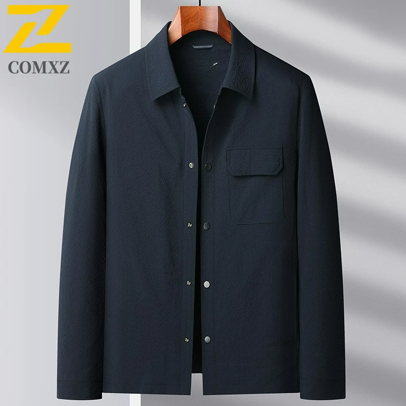 

COMXZ High Quality Jacket Male Casual Loose Fit Commuting Office Lightweight Coat Stylish Comfortable Spring Autumn Workwear