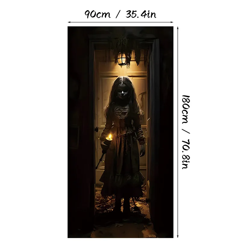 

Scary Halloween Door Cover Halloween Door Banner,Door Decor cover classic horror movie character horror-themed birthday parties